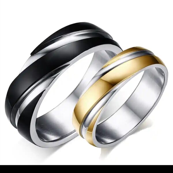 Sort eller Guld / Forlovelsesring i rustfrit stål