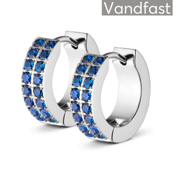 ANNEBRAUNER Creole Double Line Sapphire Øreringe