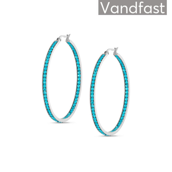 ANNEBRAUNER Creole Thin Big Blue Topaz Øreringe