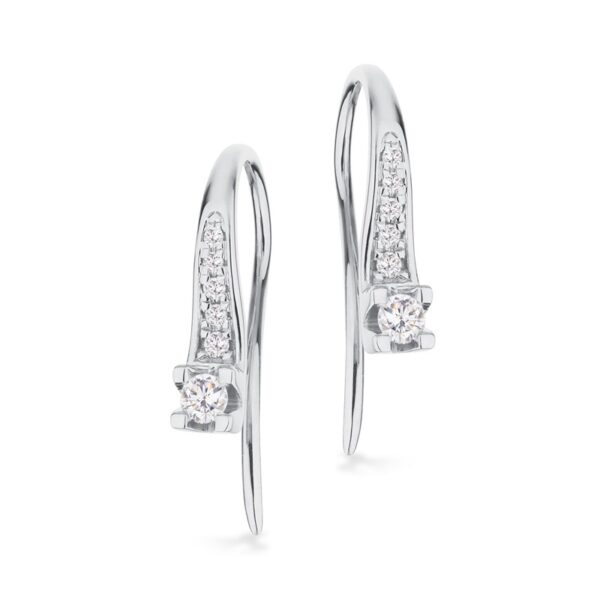 Kleopatra Queen diamantøreringe i 14 kt hvidguld m. 0,15 - 0,25ct