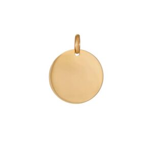 Siersbøl - Rund plade vedhæng i 8-14 kt guld - 18 mm.