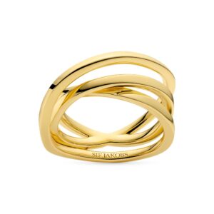 Sif Jakobs - Spirale Pianura sølv forgyldt ring i spiral design - r2590-yg