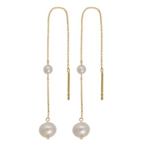 8kt. guldørehængere m. ferskvandsperler