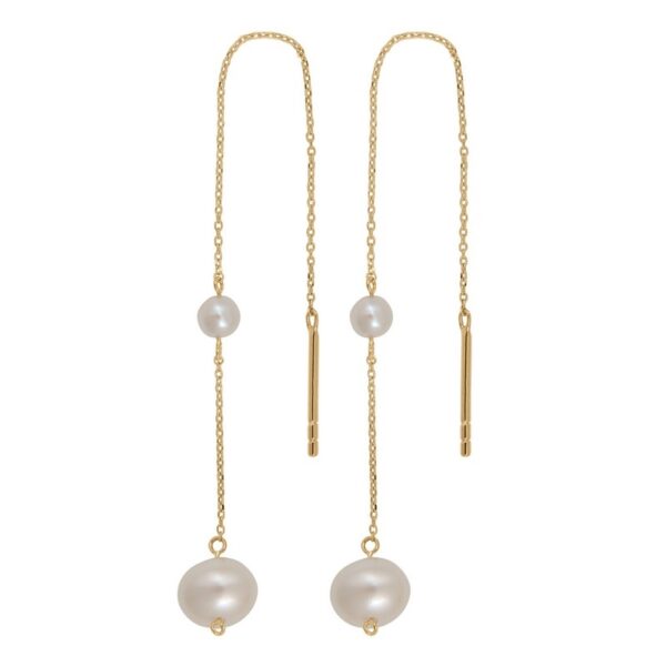 8kt. guldørehængere m. ferskvandsperler