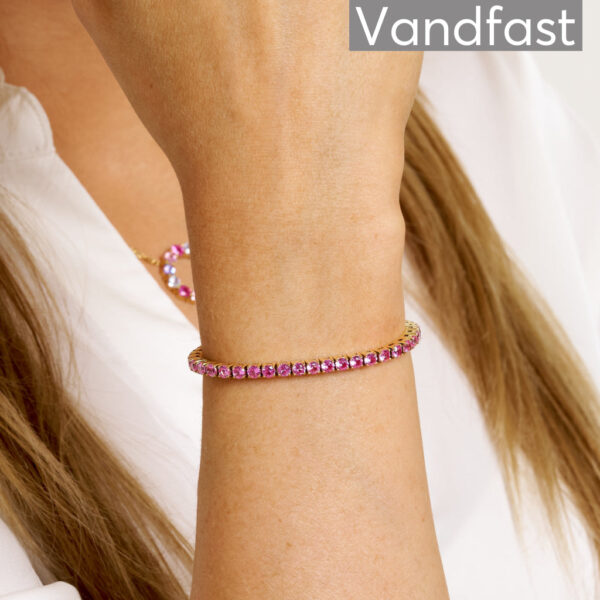 ANNEBRAUNER Tennis Petite Rose Armbånd 18K Guldbelagt - 19 CM