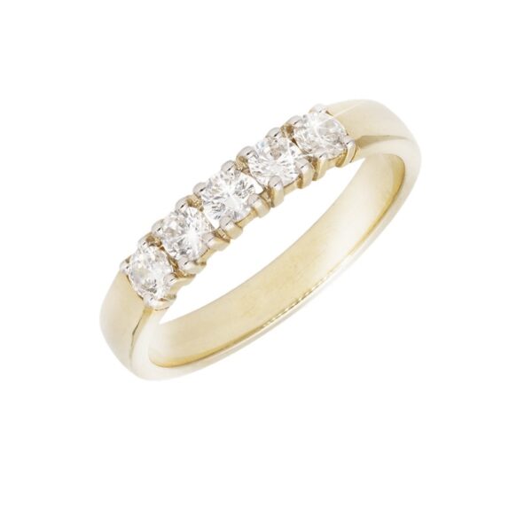 Aagaard - Forlovelsesring i 9-14kt. guld m. 5 sten på i alt 0,40 ct. Lab Grown