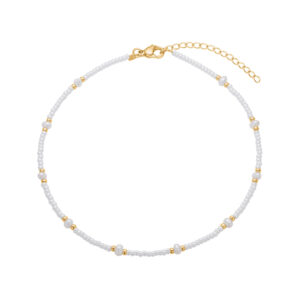 Ankelkæde i stål, belagt med 14 K guld