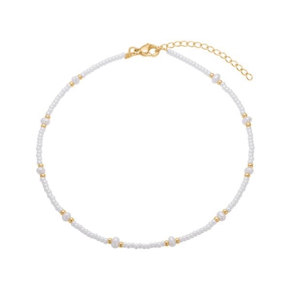 Ankelkæde i stål, belagt med 14 K guld