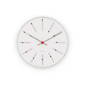Arne Jacobsen - Bankers Vægur Ø21 cm hvid/sort/rød
