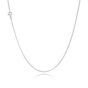 BNH - Panser facet sølv / forgyldt halskæde med fjederingslås