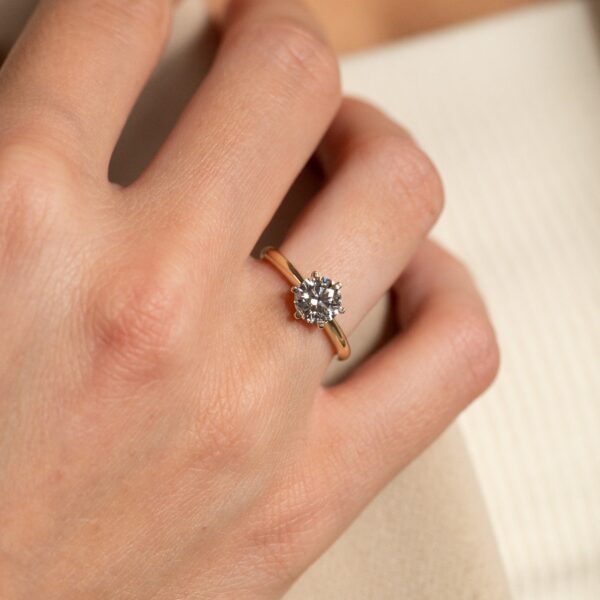 CLASSIC SOLITAIRE 6-PRONG DIAMOND RING - 1.0ct - YG - Ring - Sisi Copenhagen