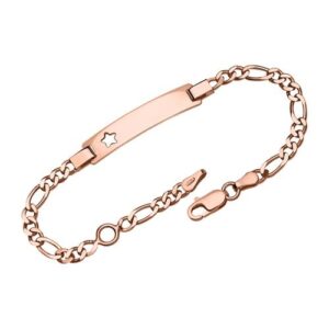 Figaro armbånd i rosaforgyldt Sølv med Stjerne 16 cm - Mulighed for gravering