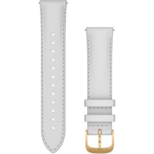 Garmin urrem - Quick release 20mm. hvid læder med guld.