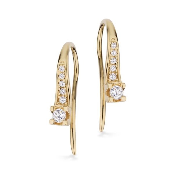 Kleopatra Queen diamantøreringe i 14 kt guld m. 0,15 ct