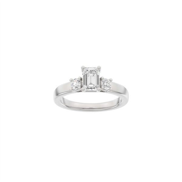 LUXURY Firkant ring i 14 kt. hvidguld m 3 lab-grown diamanter i alt 1,33ct