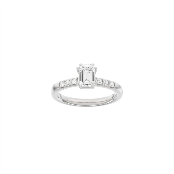 LUXURY Firkant ring i 14 kt. hvidguld med lab-grown diamant på i alt 1,2ct