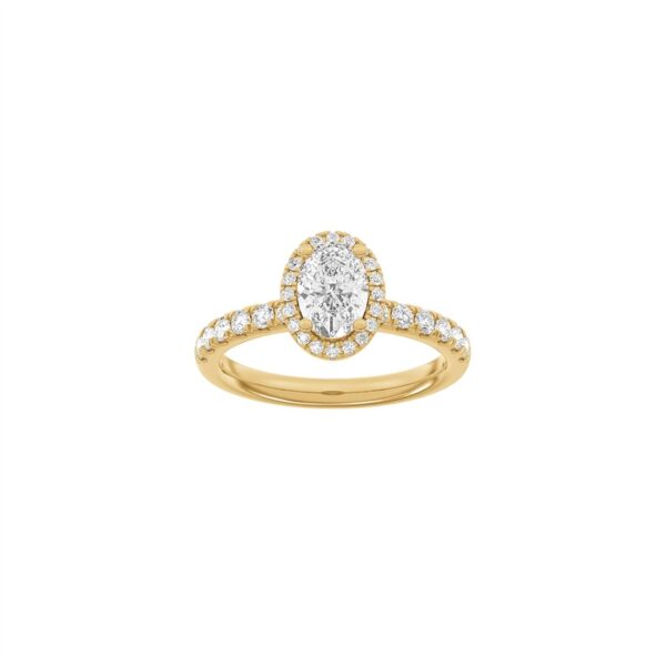 LUXURY Halo Oval ring i 14 kt. guld med lab-grown diamant– 1,52 ct