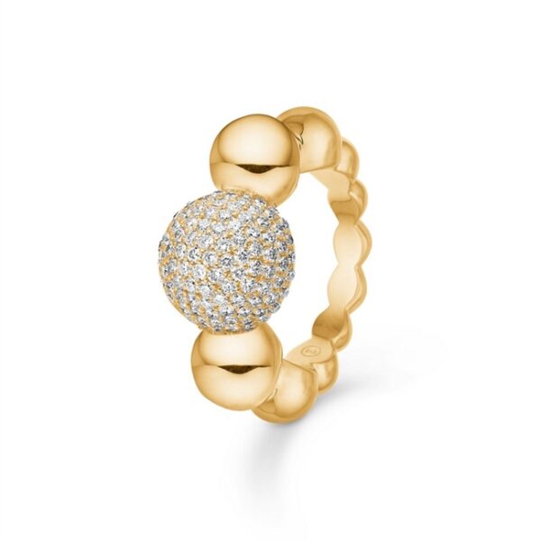 Mads Z - Biggest Diamond Ball ring i 14 kt guld m. i alt 1,24 ct.