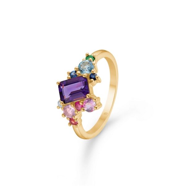 Mads Z - Four Seasons Summer ring i 14 kt guld m. lilla sten og 0,08 ct.