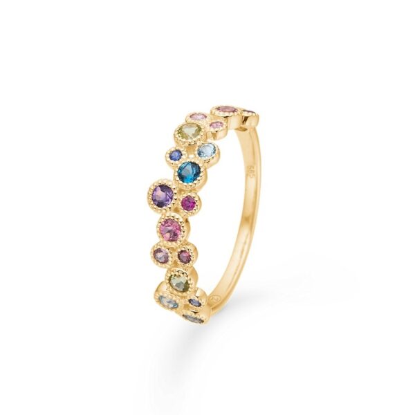 Mads Z - Luxury Rainbow Petite ring i 14 kt guld m.ædelsten
