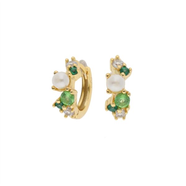 Nuni - Ella Green hoops i forgyldt sølv