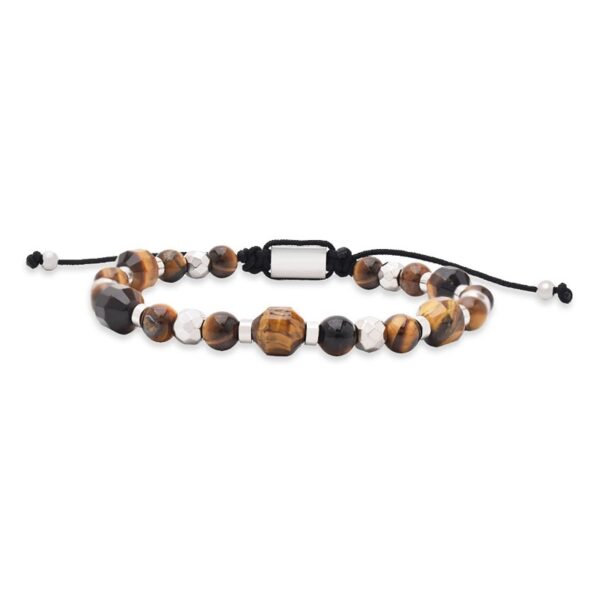 Rico's armbånd i stål med perler i gul tigerøje