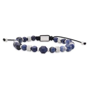 Rico's armbånd i stål med perler i sodalit