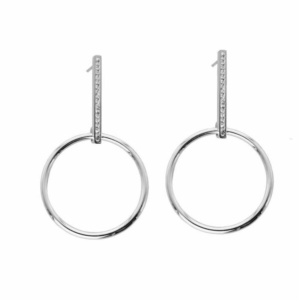 Stål øreringe med krystaller