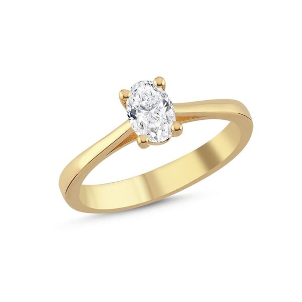 The One Oval Diamantring i 14 kt. guld med 0,50 carat