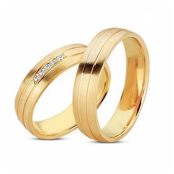 Vielsesringe - 8 eller 14 kt guld m 5x0,01 ct. brillanter