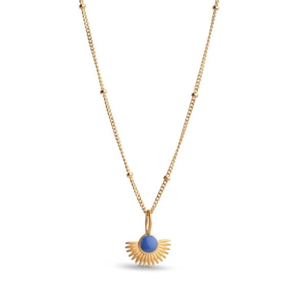 Enamel - Soleil Cornflower halskæde i forgyldt sølv