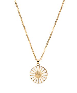 Lund Copenhagen - Marguerit collier medaljon i forgyldt sølv