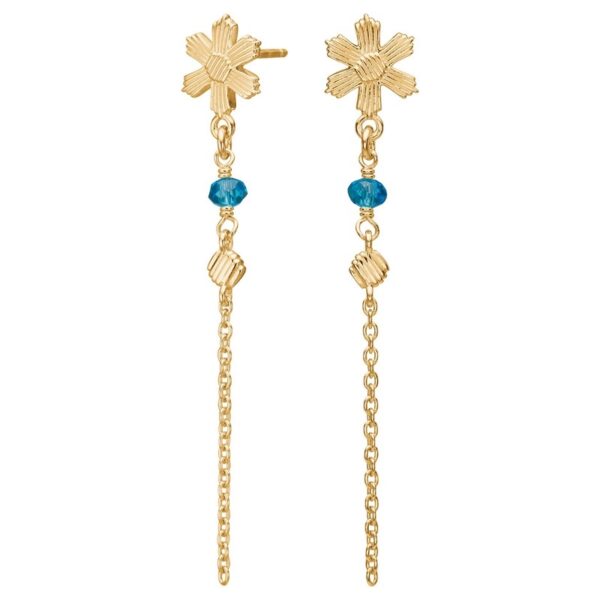 Nordahl Jewellery -Ørehængere forgyldt sølv blomst BRODERIE52