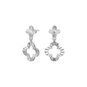 Nordahl Jewellery - Rhd. sølv ørehængere CLOVERA52