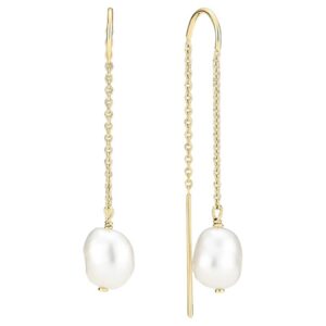 Ørehængere i forgyldt Sølv med Ferskvandsperler - 8,8 mm