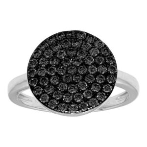 Joanli Nor Sølv ring med sorte zirkonia 13mm**
