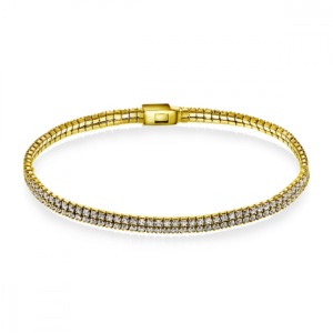 Arne Nordlie - Dobbeltrække tennisarmbånd i forgyldt - 62338