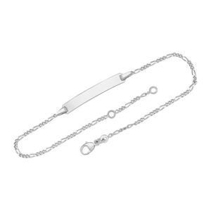 Graverbart Armbånd i 9 kt. Hvidguld - Figaro Design